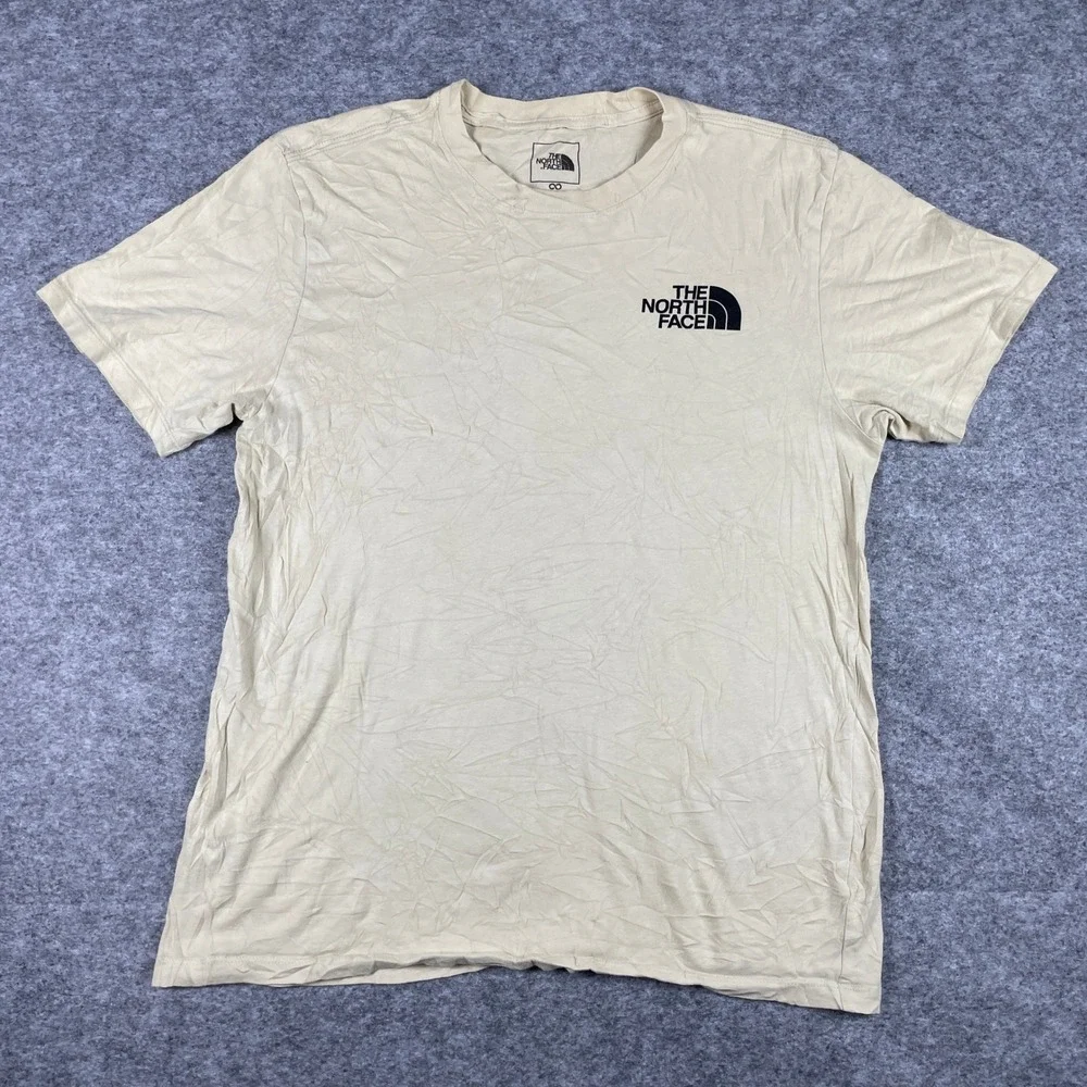 The North Face T-Shirt Mens M Tan Tested & Proven Circular Design Short Sleeve